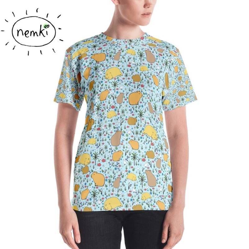 Süße Capybara T-Shirt Wasserschweine Frauen Oben Kleidung Geschenk Für Sie von nemki