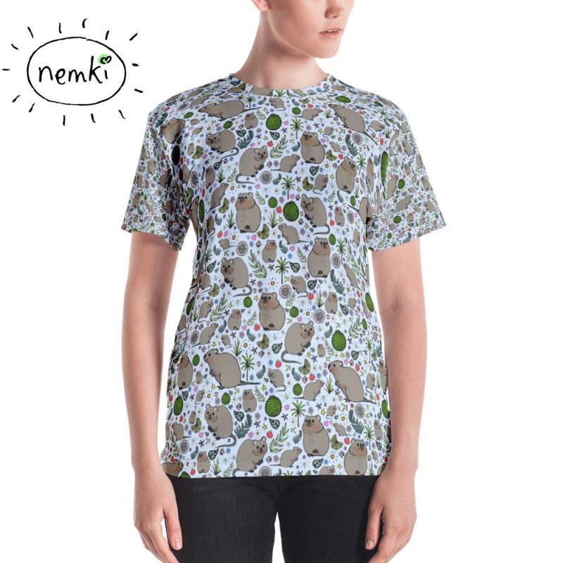 Süße Quokka T-Shirt Welt Frauen Oben Kleidung Geschenk Für Sie von nemki