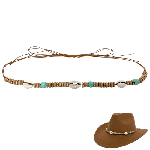 nemokamai Cowboyhut-Bänder für Damen und Herren, geflochtenes Hutband für Western-Stroh-Fedora-Filzhüte, Muschelschalen, Cowgirl-Hut, Dekoration, mehrfarbig, Mehrfarbig, Einheitsgröße nemokamai Cowboyhut-Bänder für Damen und Herren, geflochtenes Hutband für Western-Stroh-Fedora-Filzhüte, Muschelschalen, Cowgirl-Hut, Dekoration, mehrfarbig, Mehrfarbig, Einheitsgröße von nemokamai