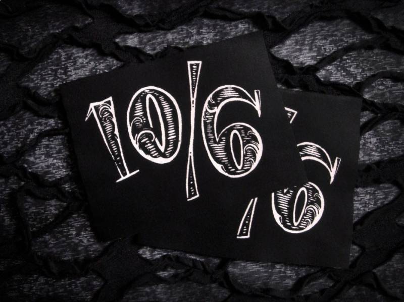 10/6 Label Steampunk Goth Handmade Sew-On Fabric Patches von neoshiki