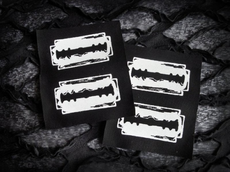 Rasierklingen Goth Punk Handmade Sew-On Patches Set von neoshiki