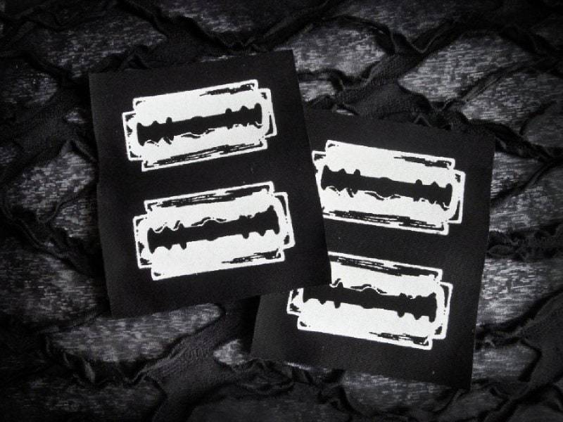 Rasierklingen Goth Punk Handmade Sew-On Patches Set von neoshiki