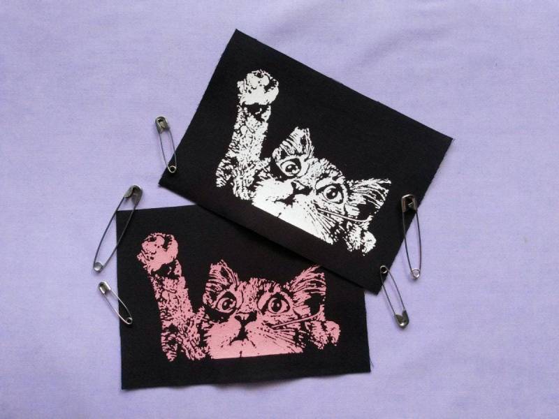 Verspielte Katze Kawaii Punk Handgemachte Sew-On Fabric Patches von neoshiki