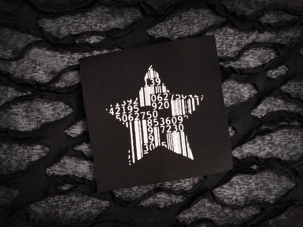 strichcode Industrial Cyber Handgemachte Aufnäher von neoshiki