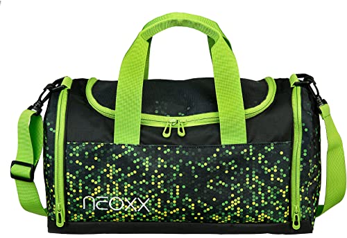 neoxx Champ Sporttasche Pixel in My Mind - Tasche aus recycelten PET-Flaschen, Trainingstasche für Mädchen und Jungen, Reisetasche für Sport und Schule von neoxx