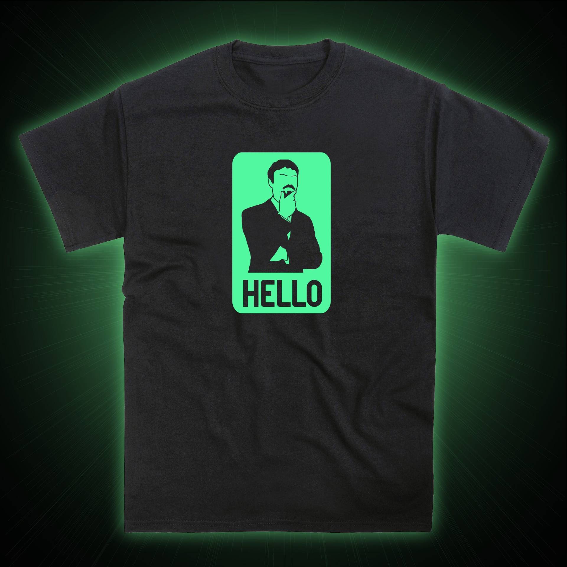 Ashens Rechteckiges Hello Glow in The Dark Tshirt Ashens Rechteckiges Hello Glow in The Dark Tshirt von nerdkeyz