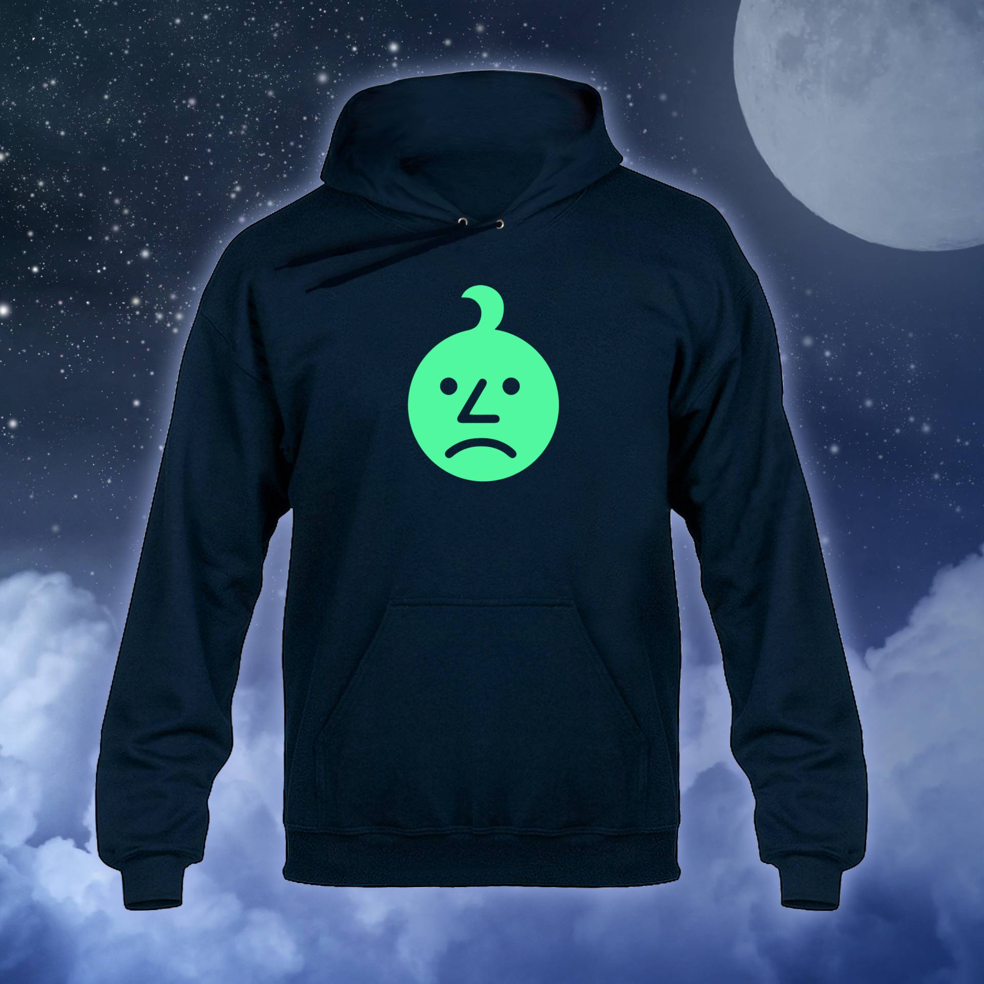 Ashens Sad Onion Glow in The Dark Hoody Hoodie Kapuzenpullover Navy Blau Ashens Sad Onion Glow in The Dark Hoody Hoodie Kapuzenpullover Navy Blau von nerdkeyz