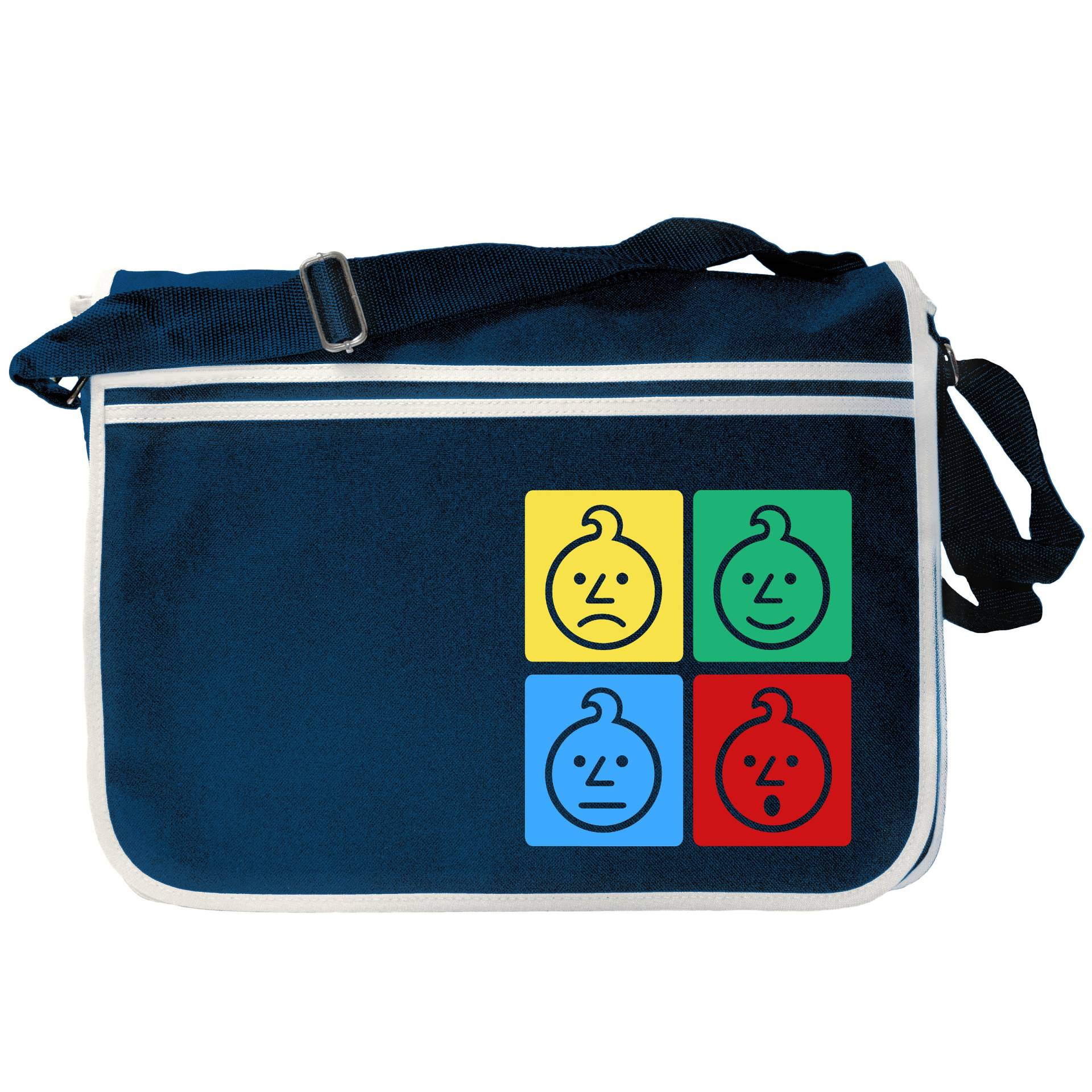 Ashens Sad Onion Squares Navy Blau Messenger Schultertasche Ashens Sad Onion Squares Navy Blau Messenger Schultertasche von nerdkeyz