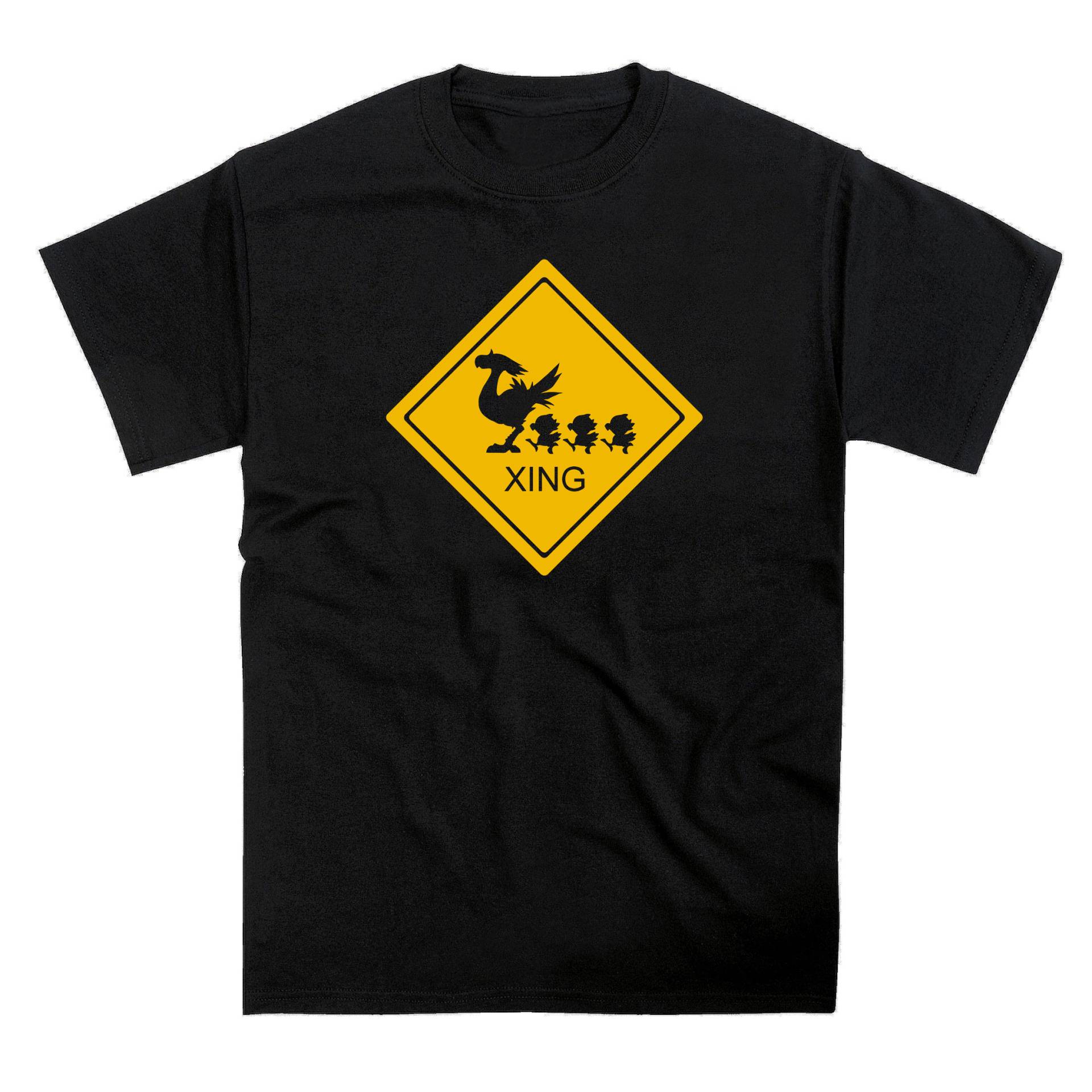 Chocobo Crossing Inspiriertes Verkehrsschild-T-Shirt Chocobo Crossing Inspiriertes Verkehrsschild-T-Shirt von nerdkeyz
