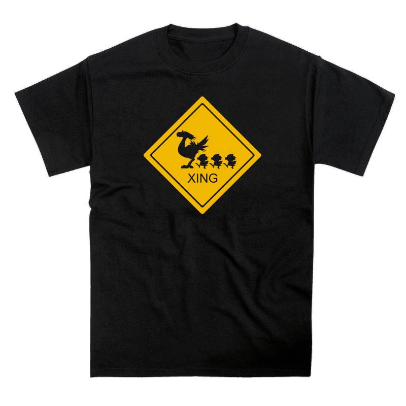 Chocobo Crossing Inspiriertes Verkehrsschild-T-Shirt Chocobo Crossing Inspiriertes Verkehrsschild-T-Shirt von nerdkeyz