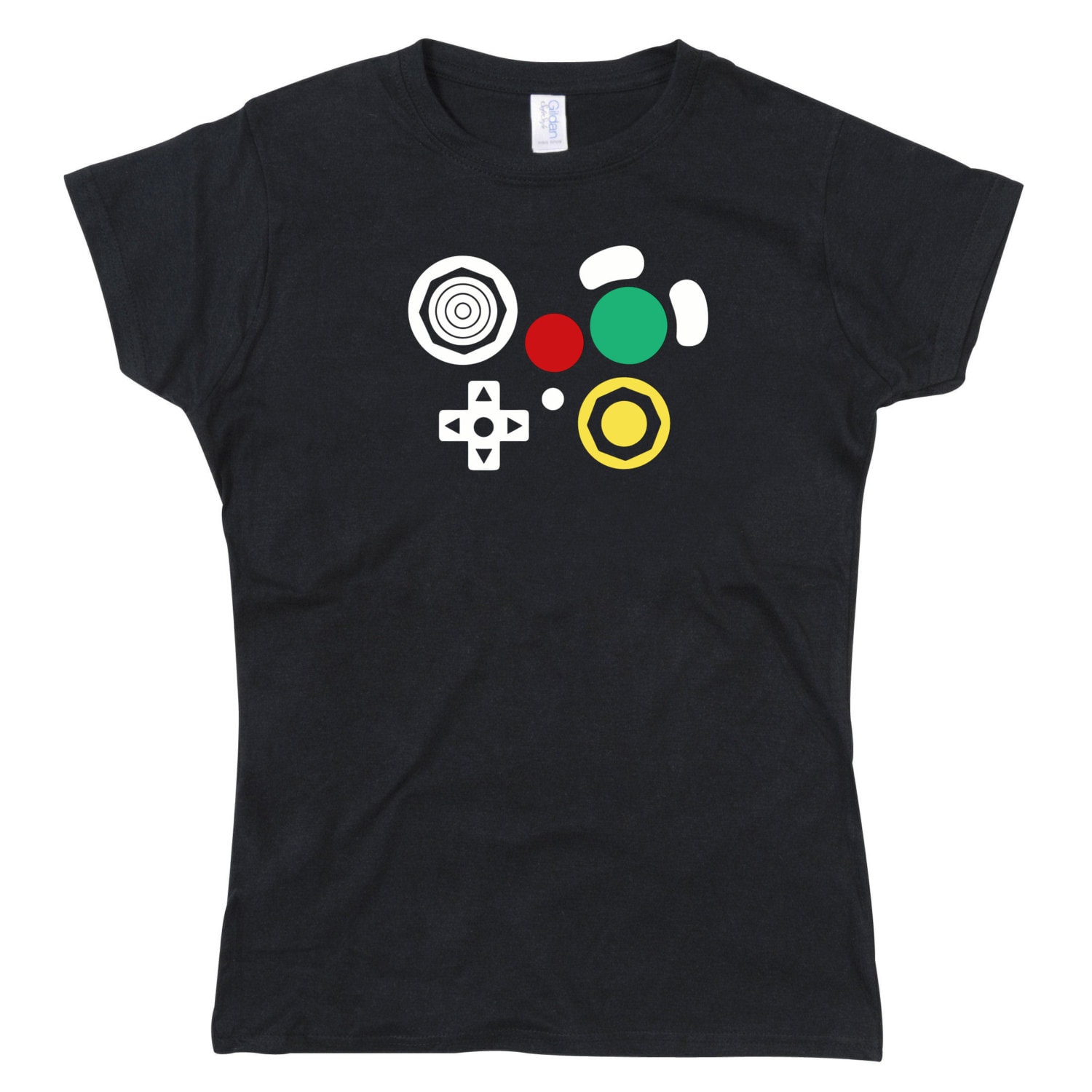 Damen Gamecube Controller Joypad Tasten Tshirt Damen Gamecube Controller Joypad Tasten Tshirt von nerdkeyz