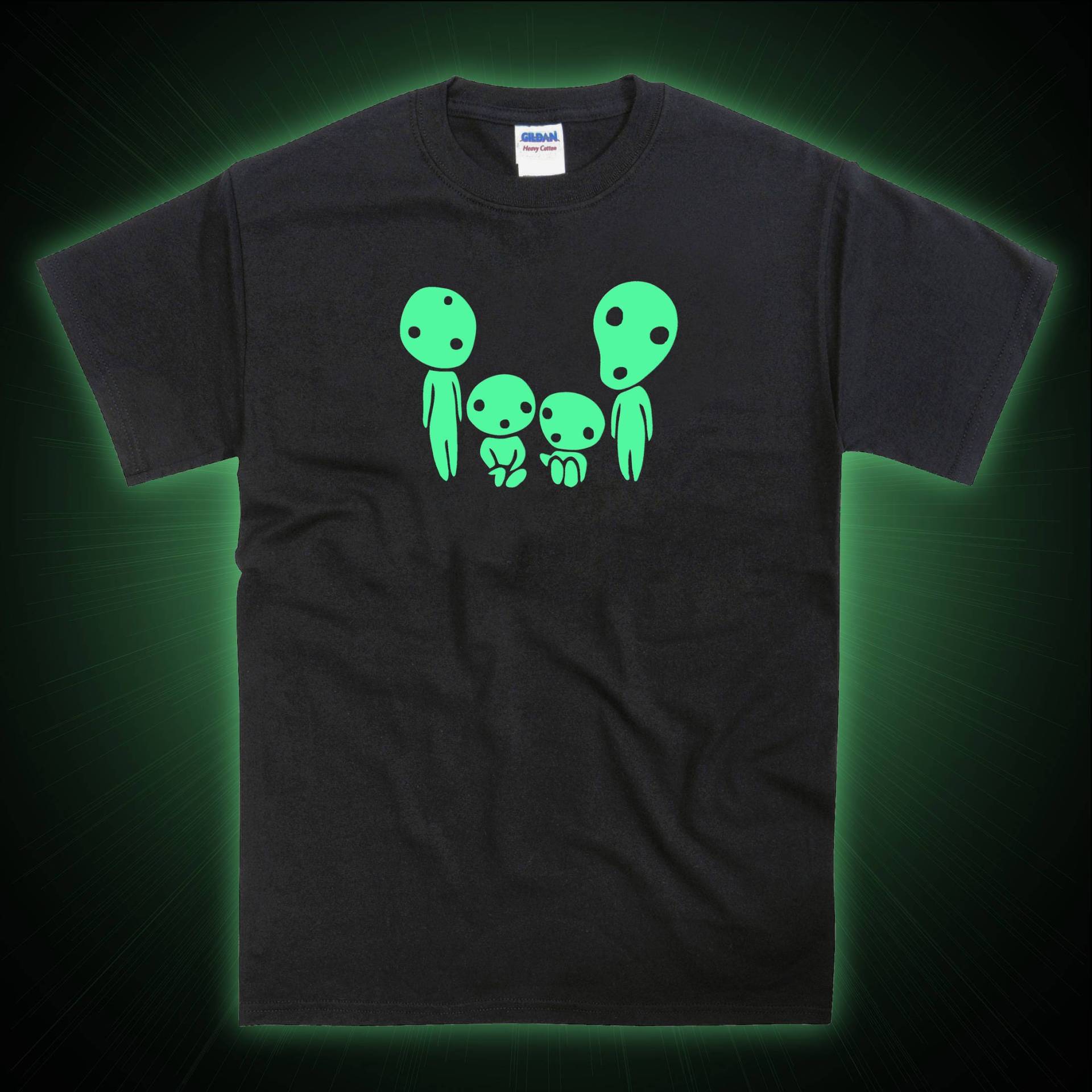 Familie Waldgeister Glow in The Dark Tshirt von nerdkeyz