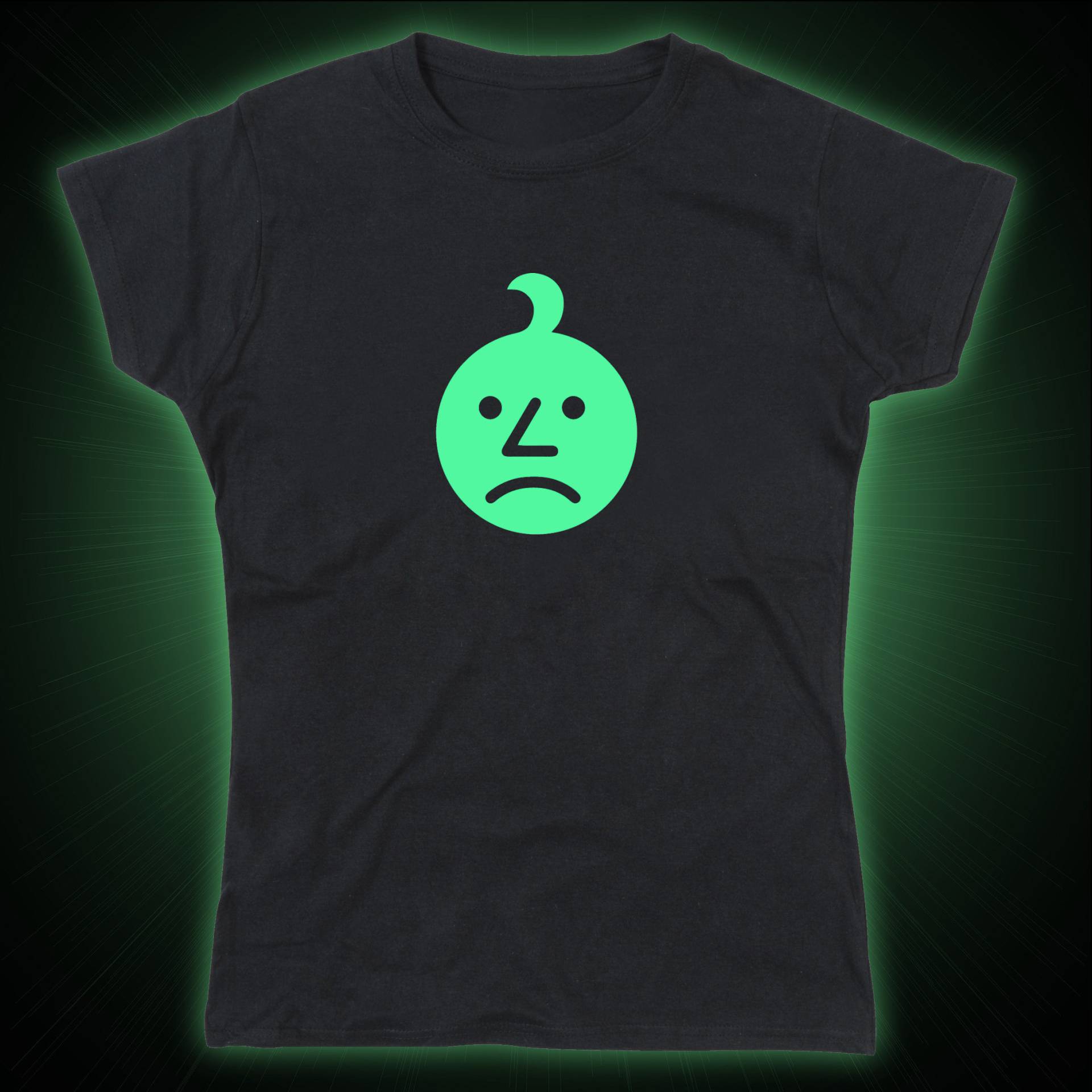 Ladies Ashens Sad Zwiebel Glow in The Dark Tshirt von nerdkeyz
