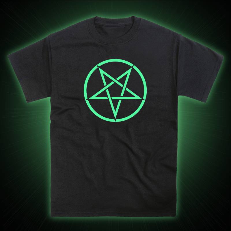 Pentagram Umgekehrtes Glow in The Dark T-Shirt Pentagram Umgekehrtes Glow in The Dark T-Shirt von nerdkeyz