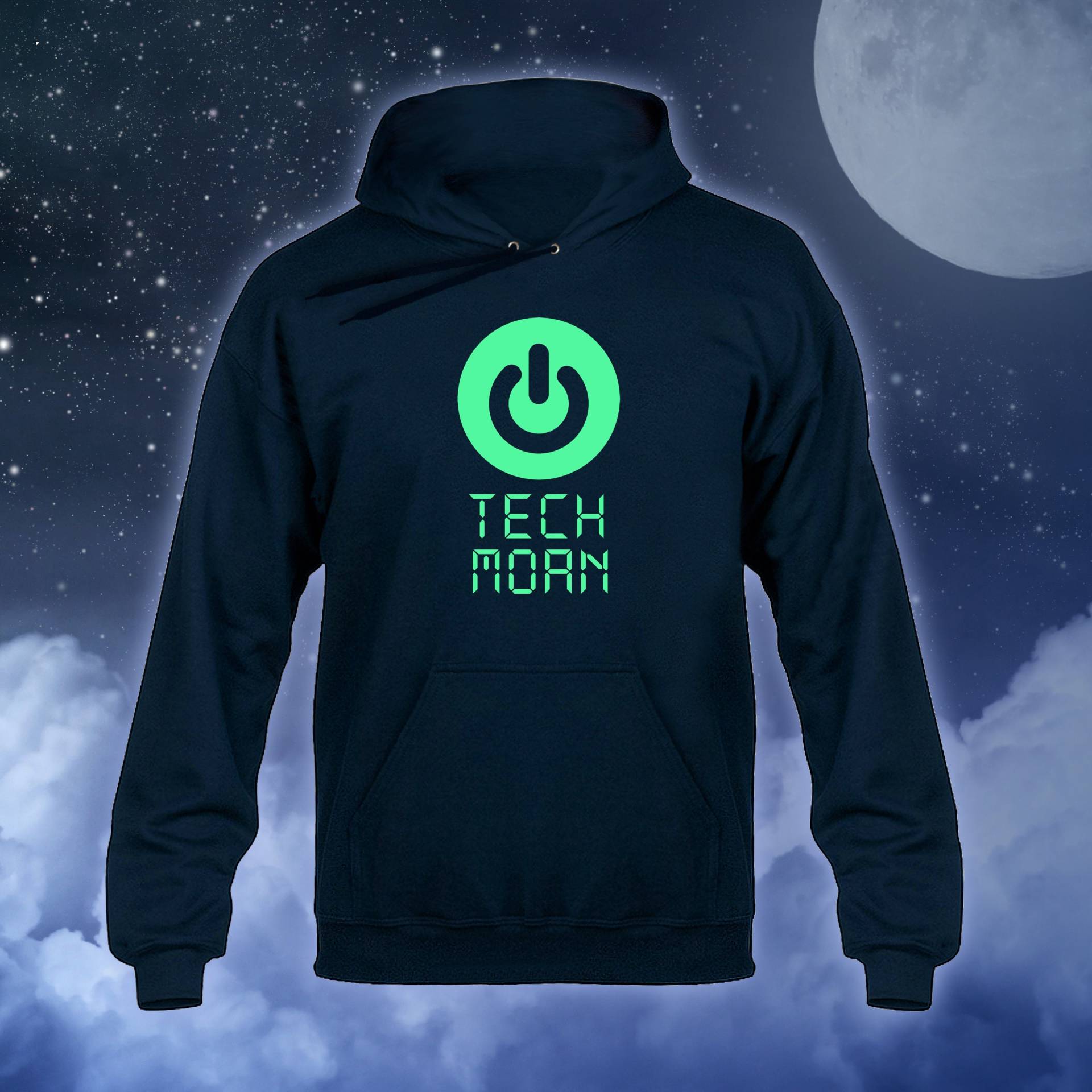 Techmoan Power Symbol Logo | Glow in The Dark Hoody Hoodie Kapuzenpulli Navy Blau Techmoan Power Symbol Logo | Glow in The Dark Hoody Hoodie Kapuzenpulli Navy Blau von nerdkeyz
