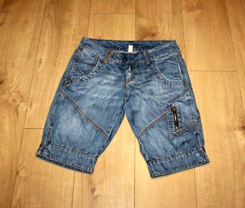 Vintage Blau Denim Vero Moda Zip Low Rise Distressed Stonewashed Shorts W 29 L 12 Rodeo von neringasvintageshop