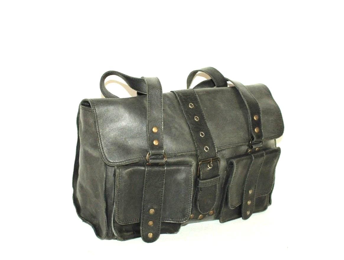 Vintage Damen Grau Leder Debenhams Magnetverschluss Slouch Handtasche Schulter Tragetasche von neringasvintageshop
