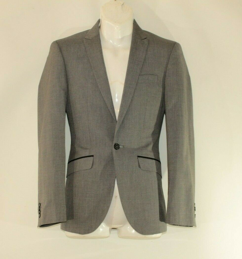 Vintage Grau Stoff Taylor & Wright Button Slim Fit Ausgestattet Formalanzug Jacke Blazer Größe 36R von neringasvintageshop