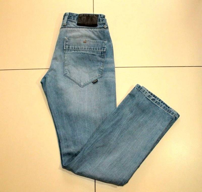 Vintage Herren Blue Denim Jack Jones Button Straight Leg Jeans W 32 L34 von neringasvintageshop