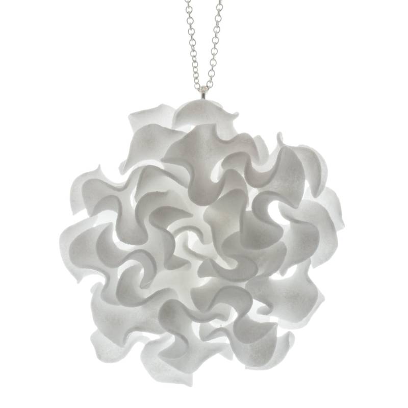 3D Gedruckte Flora Anhänger Nylon Blume, Sterling Silber Kette 3D Gedruckte Flora Anhänger Nylon Blume, Sterling Silber Kette von nervoussystem