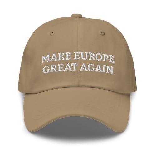 nesell Make Europe Great Again Hochwertige Baseball Cap – Khaki – Präzise Besticktes Logo, Verstellbare Größe für Herren und Damen von nesell