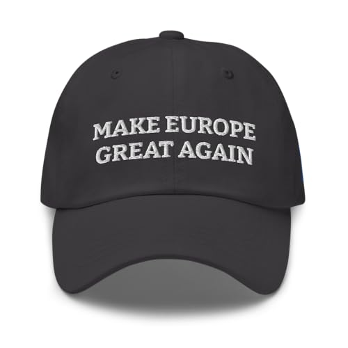 nesell Make Europe Great Again Hochwertige Baseball Cap – Dunkelgrau – Präzise Besticktes Logo, Verstellbare Größe für Herren und Damen von nesell