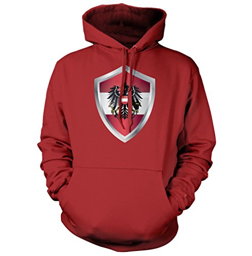 net-shirts Austria Wappen Hoodie, Größe L, rot von net-shirts