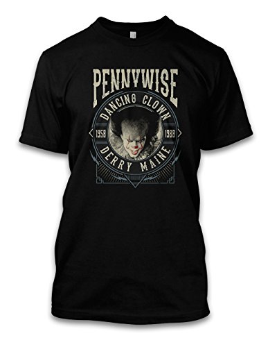 net-shirts Dancing Clown T-Shirt Pennywise Dancing Clown Inspired by IT es, Größe XL, Schwarz von net-shirts