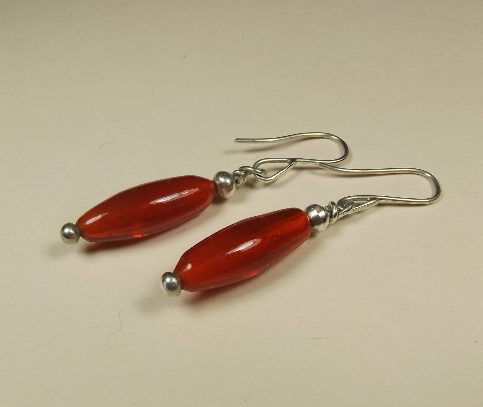 Ohrhänger Mit Orangenen Glasperlen von netteschmuck