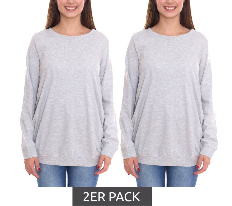 2er Pack neun 9 monate Damen schlichtes Schwangerschafts-Shirt Umstands-Mode 54707926 Grau von neun 9 monate