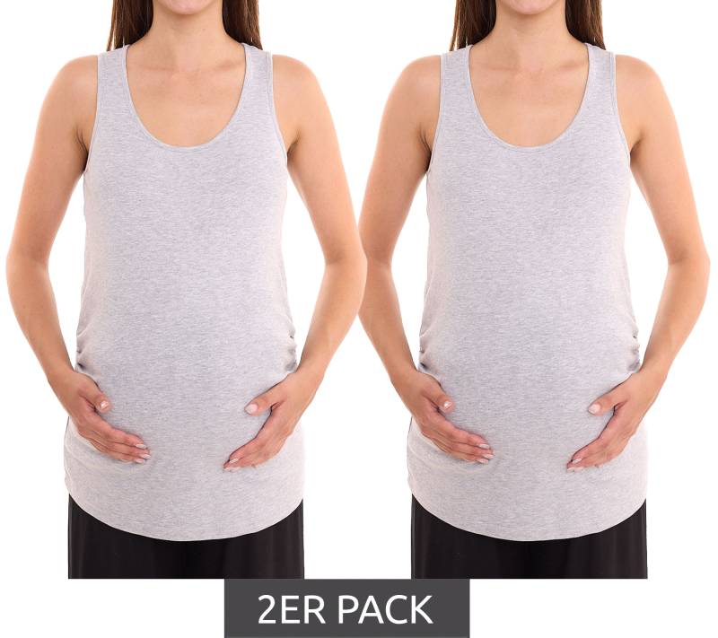 2er Sparpack neun 9 monate Damen Sommer-Top schlichtes Shirt Schwangerschaftsmode 68950144 Grau von neun 9 monate