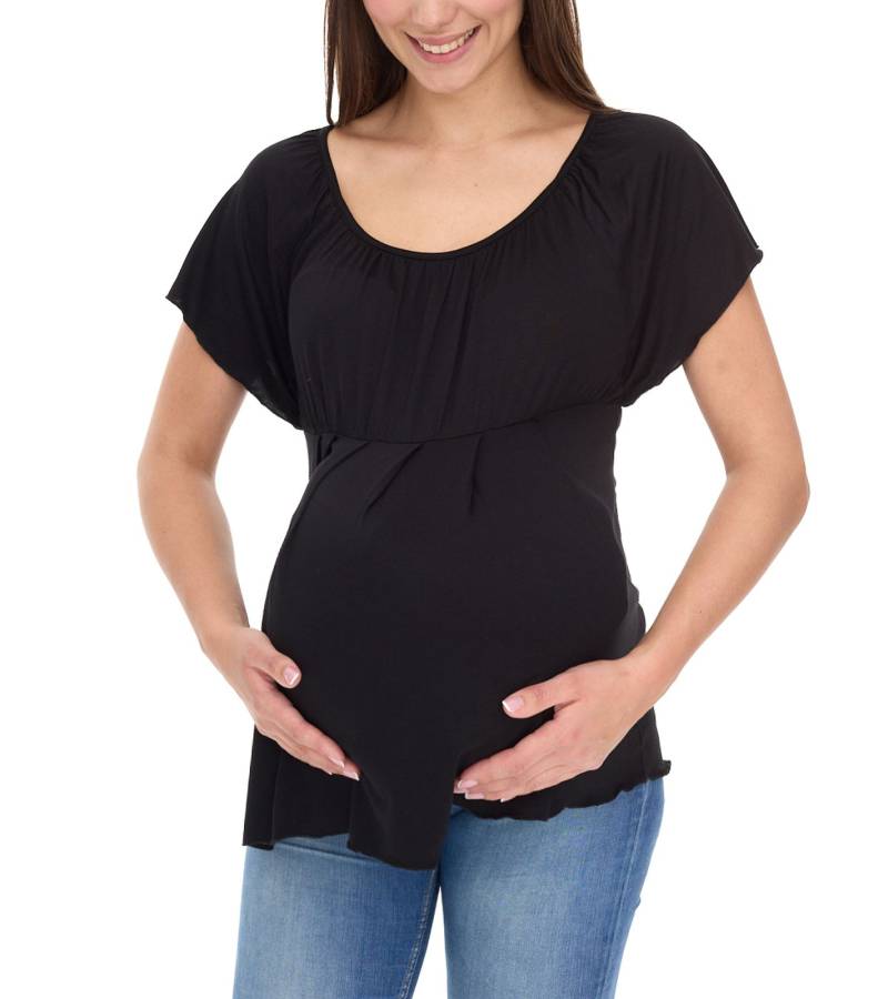 neun 9 Monate Damen schlichtes Schwangerschafts-T-Shirt Umstands-Mode 540202 Schwarz von neun 9 monate