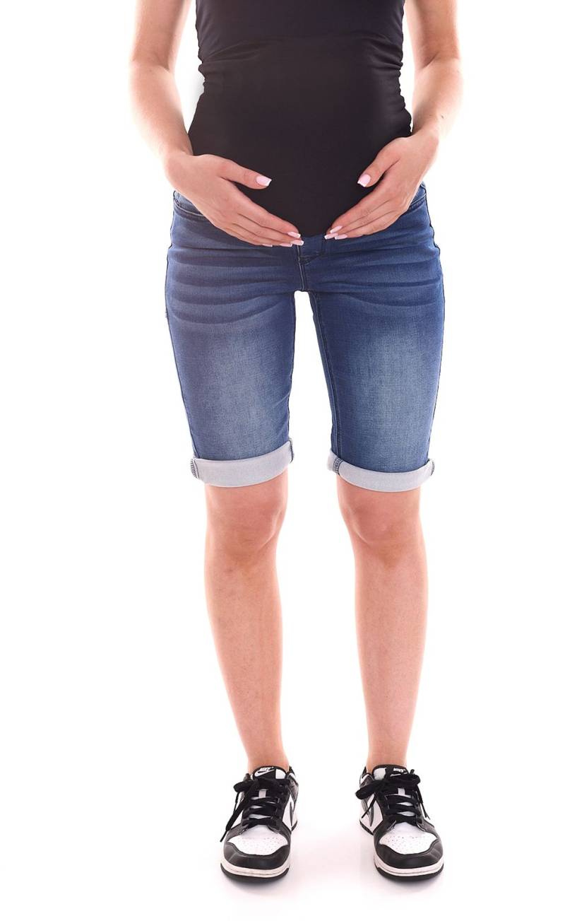 neun 9 monate Damen Umstands-Shorts bequeme Schwangerschafts-Shorts kurze Sommer-Hose 31437214 Blau/Schwarz von neun 9 monate