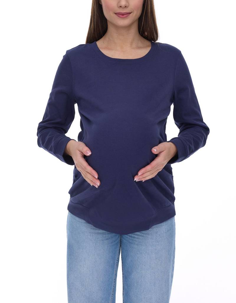 neun 9 monate Damen schlichtes Schwangerschafts-Shirt Umstands-Mode 58374154 Dunkelblau von neun 9 monate