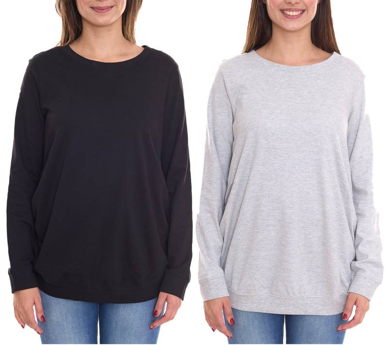 neun 9 monate Damen schlichtes Schwangerschafts-Shirt Umstands-Mode Grau oder Schwarz von neun 9 monate