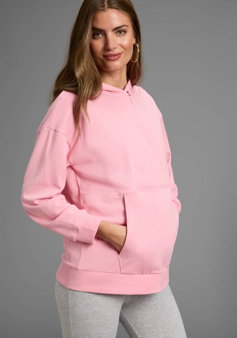 Neun Monate Umstandssweatshirt "Stillsweatshirt für Schwangerschaft und Stillzeit", Kapuzen-Sweatshirt mit praktischem Verschluss von neun monate