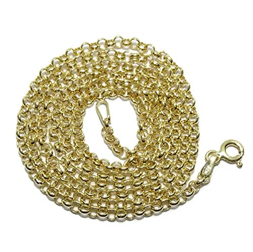 Damen-Kette aus 18-karätigem Gelbgold, flach, 3 mm breit und 60 cm lang, mit Federringverschluss. 4,00 g Gold 18 Karat von never say never