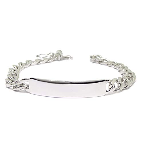 Herren Panzerkette aus 18-karätigem Weißgold mit Ankerkette 6 mm breit und 19,5 cm lang. Großer Karabinerverschluss. 21.95 g 18-karätiges Gold. von never say never