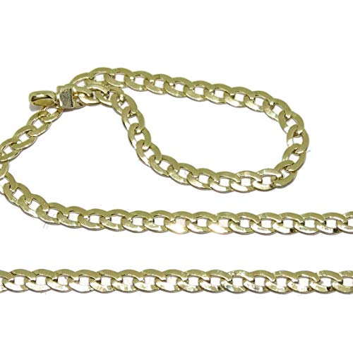 Massive 18-k-Gelbgoldkette, 3 mm breit und 60 cm lang. Karabinerverschluss von never say never