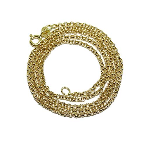 Never Say Never Damen-Halskette aus 18-karätigem Gelbgold, flach, 2 mm breit und 50 cm lang, mit Federringverschluss, 2.05 g 18 kt Gold, Gold von never say never