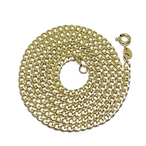 Never Say Never Halskette aus 18-karätigem Gelbgold für Herren, flach, 4,5 mm breit und 60 cm lang, 8,40 g 18-karätiges Gold von never say never
