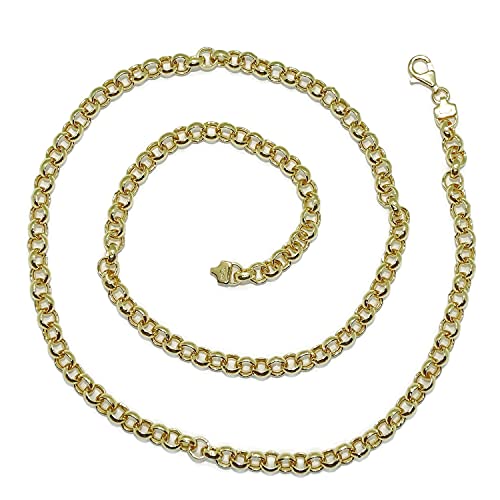 Never Say Never Halskette aus 18-karätigem Gelbgold für Herren oder Damen, 6 mm breit, 60 cm lang, mit Karabinerverschluss, Gewicht: 20,50 g, 18 kt Gold, Gold von never say never