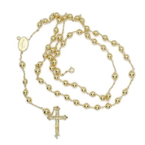 never say never Rosenkranz aus 18 Karat Gelbgold, 60 cm lang, mit Federverschluss. Gewicht; 16,00 g Jungfrauenmedaille aus 18 Karat Gold; never say never Rosenkranz aus 18 Karat Gelbgold, 60 cm lang, mit Federverschluss. Gewicht; 16,00 g Jungfrauenmedaille aus 18 Karat Gold; von never say never
