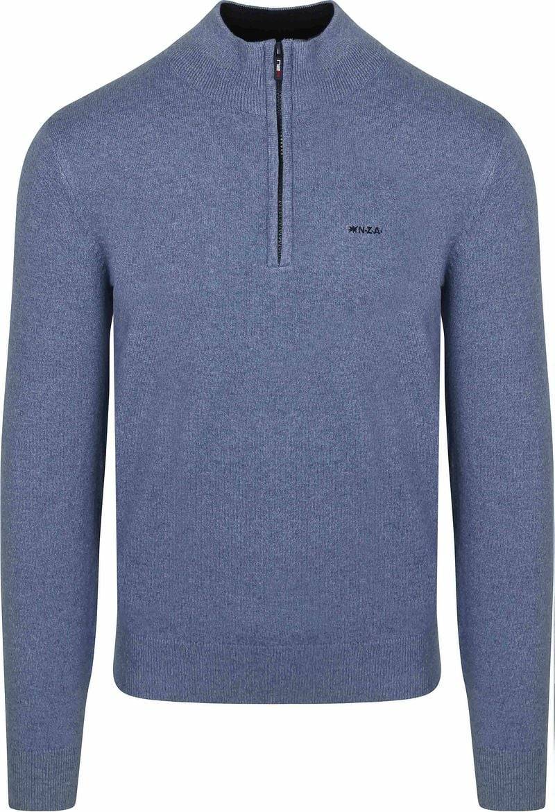 NZA Half Zip Pullover Christopher Melange  Soft Blue - Größe XXL von new zealand auckland
