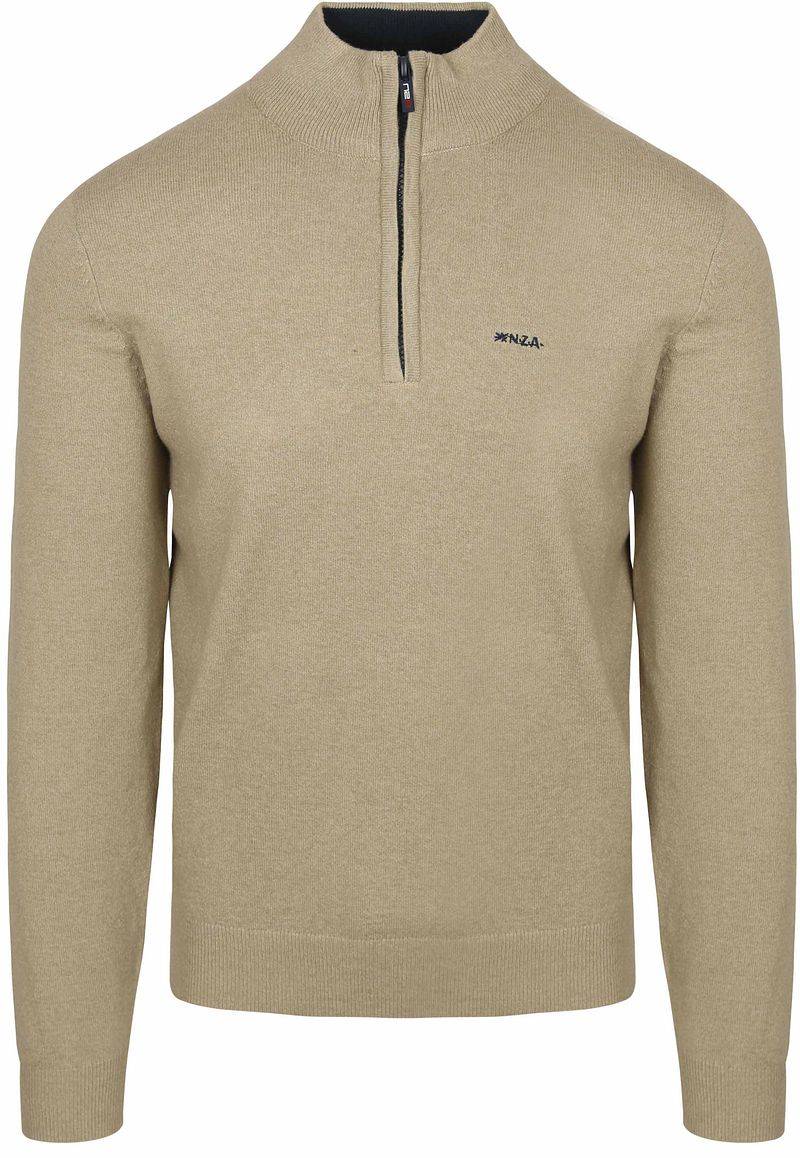 NZA Half Zip Pullover Christopher Melange Warm Beige - Größe 3XL von new zealand auckland
