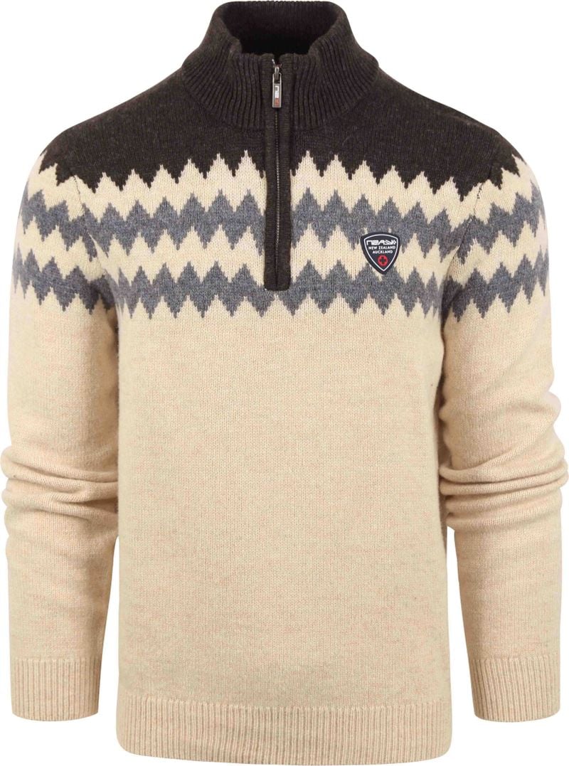 NZA Half Zip Pullover Ngaroto Wolle Beige - Größe L von new zealand auckland