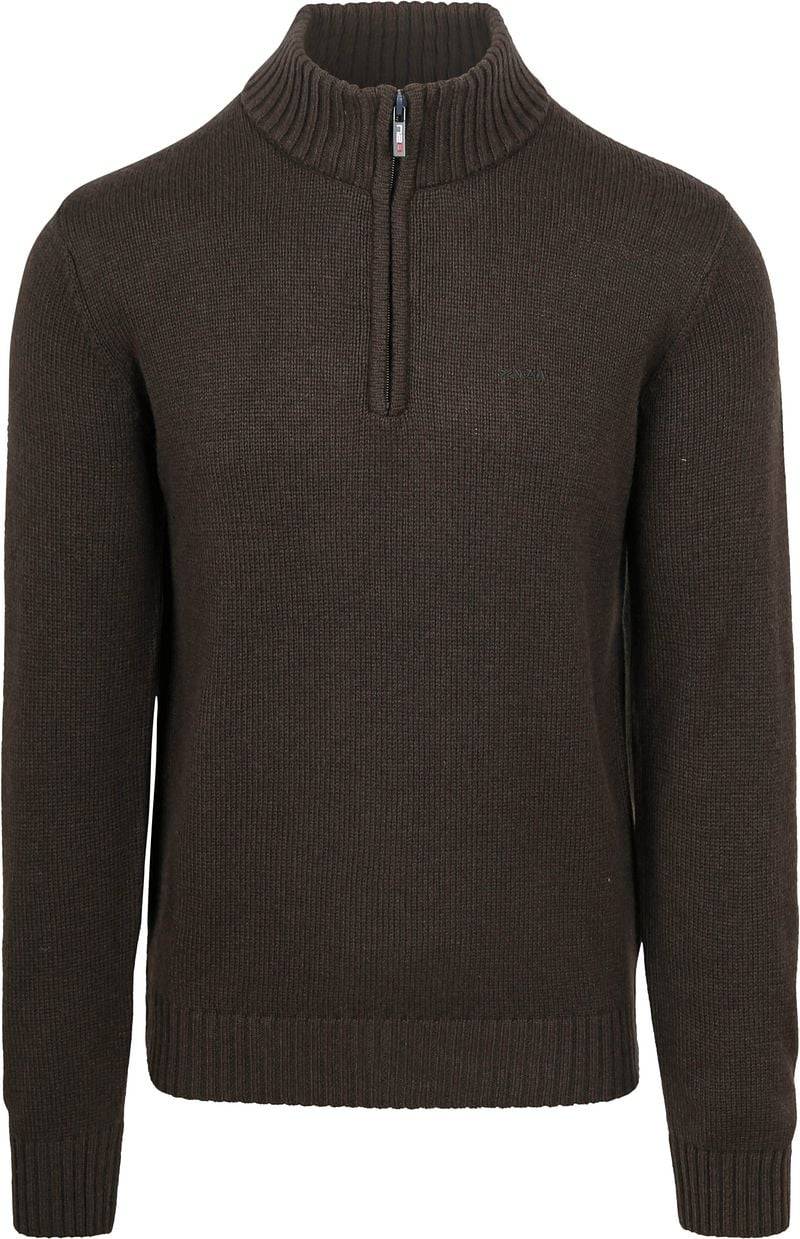 NZA Half Zip Pullover Wool Mix Adan Dunkelbraun - Größe M von new zealand auckland