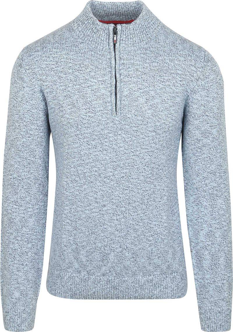 NZA Pullover Half Zip Thames Milton Slub Blau - Größe M von new zealand auckland