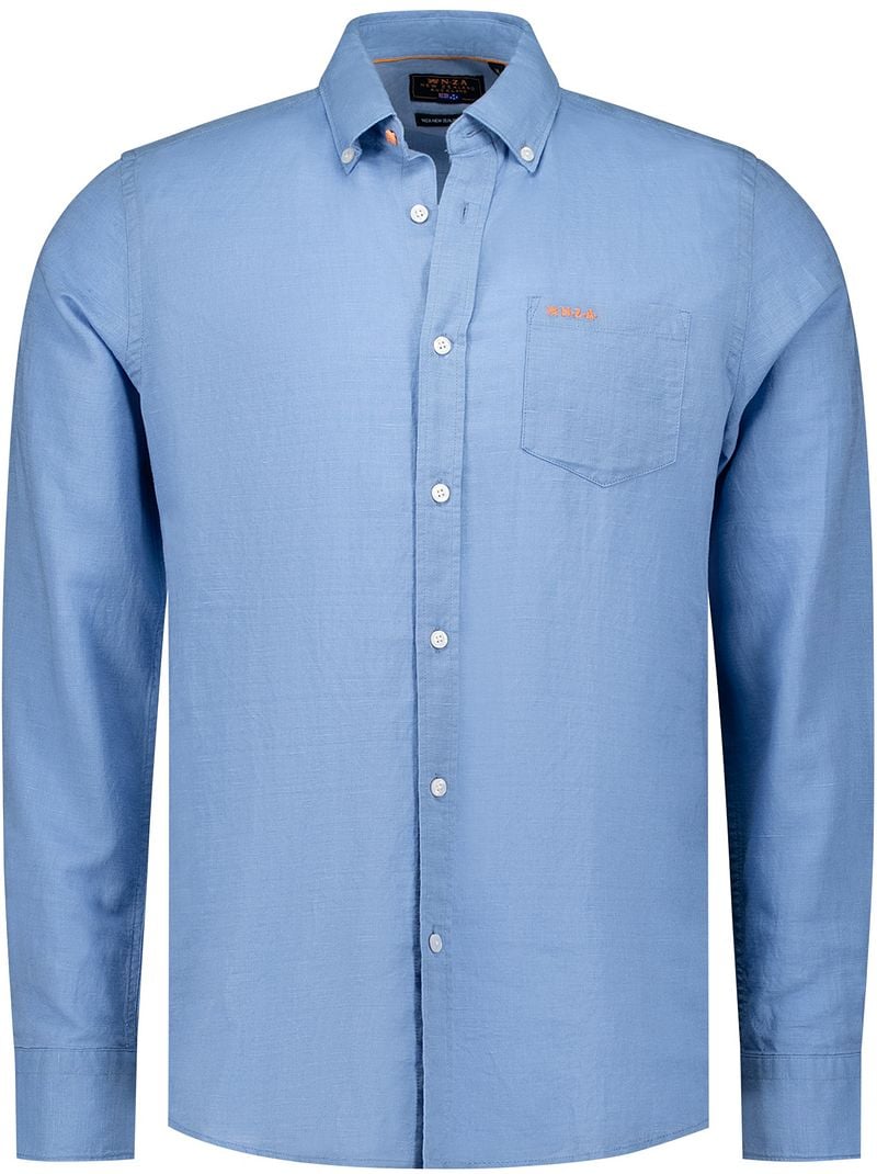 NZA Shirt Clayton Linnen Blend Pacific Blue - Größe XXL von new zealand auckland