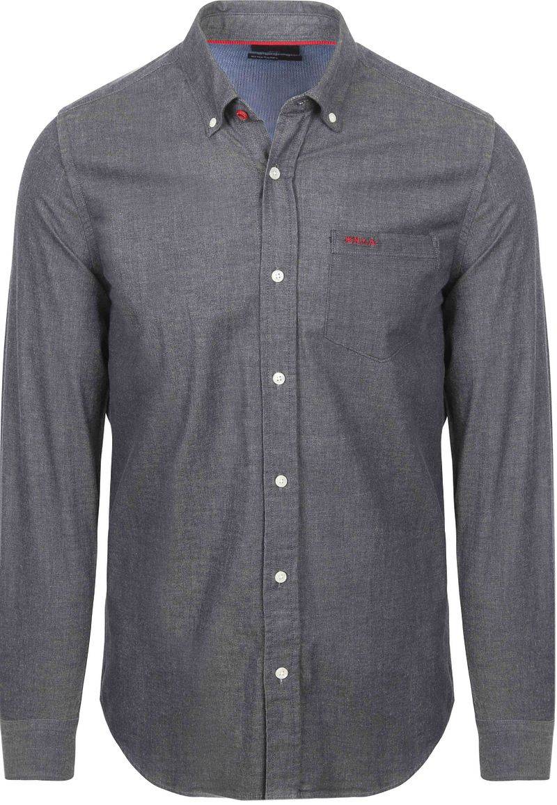NZA Shirt James Twill Melange Navy - Größe 3XL von new zealand auckland